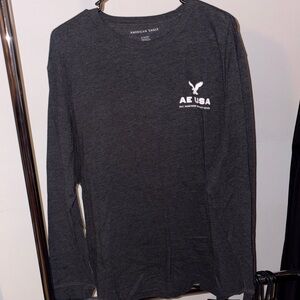 American Eagle Outfitters Dark Gray Long Sleeve Tee
